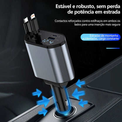 USB Type C Retratil C1 Car Mobile Phone Charger
