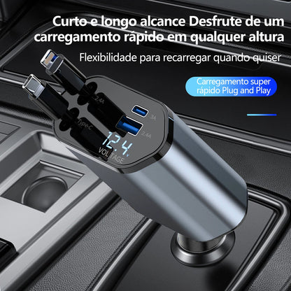 USB Type C Retratil C1 Car Mobile Phone Charger